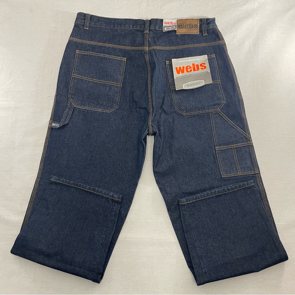 Vtg Webs Jeans Mens Size 42x32 Carpenter Baggy Denim Streetwear Skate 90s New
